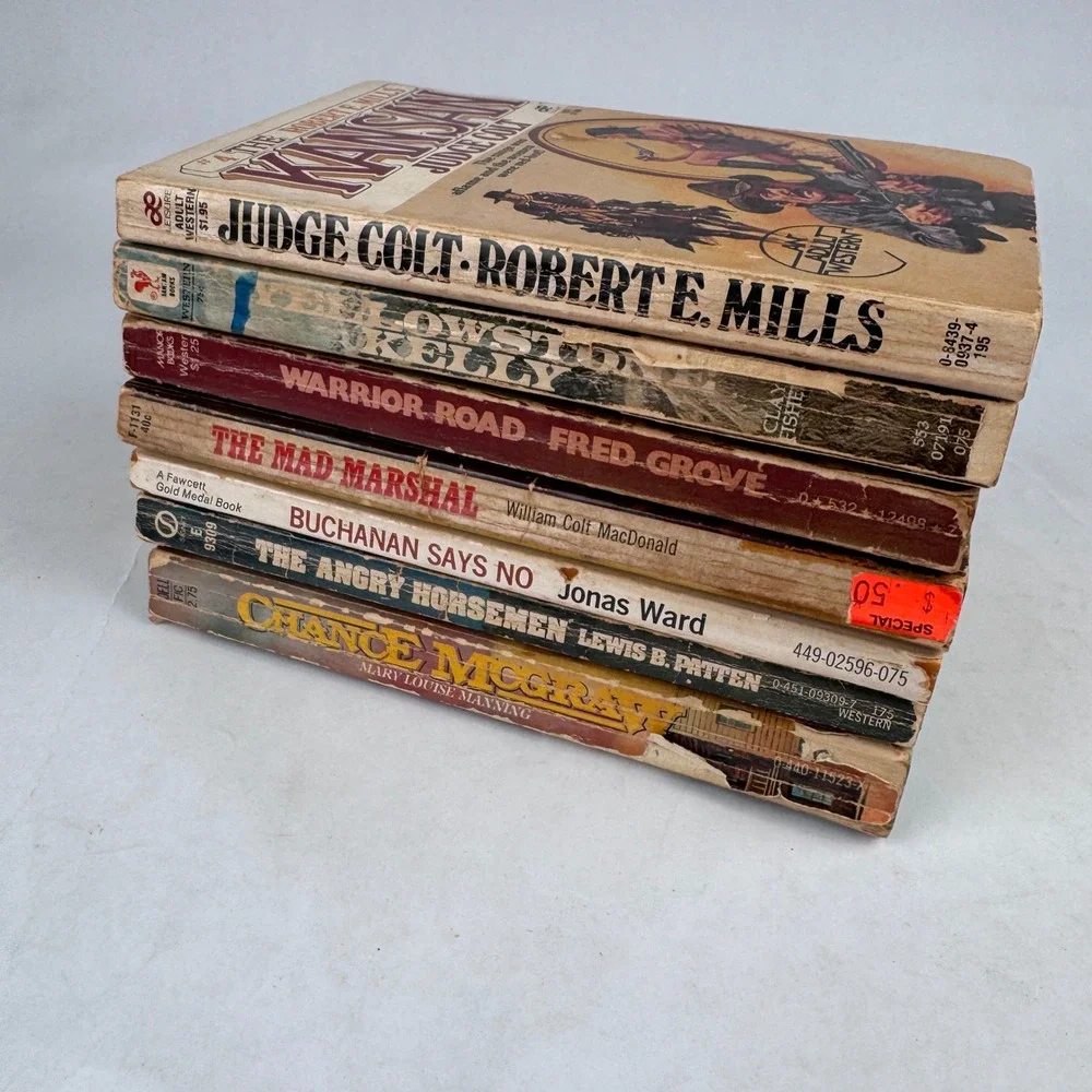 Vintage Western Paperback Book Lot of 7 1980s Yellowstone Kelly